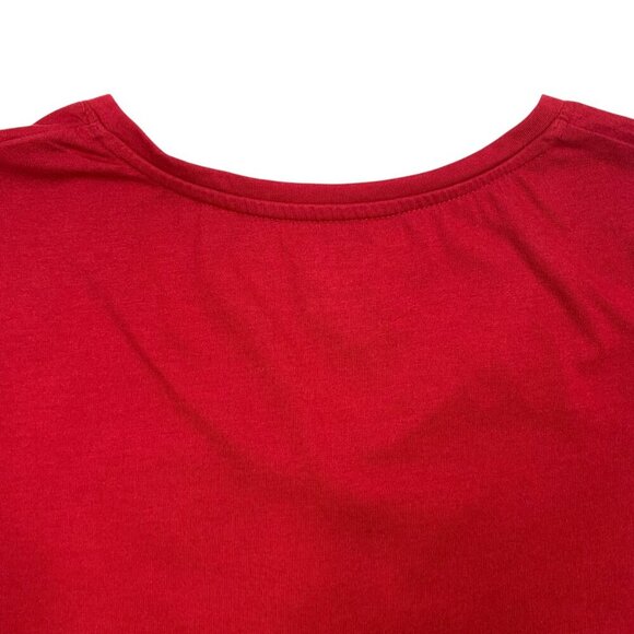 red v neck short sleeve t-shirt butterflies sz med  CAROLL REED - Picture 8 of 16